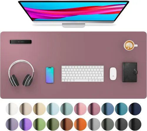 Vista 132 de Aothia - Protector de escritorio de cuero sintético grande, base antideslizante para mouse y superficie para escribir, impermeable, fácil de Agua