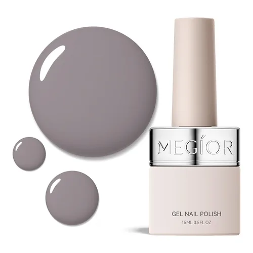 Vista 104 de MEGIOR Esmalte de uñas de gel libre de TPO, 0.5 onzas líquidas, base de gel transparente para remojar la lámpara de uñas LED, capa base de larga