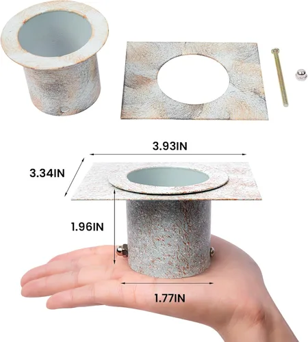 Vista 3 de Cadena de lluvia para canaletas con adaptador, juego de cadenas de lluvia de hierro forjado de 8.5 pies, no se oxida, tiene drenaje con estaca