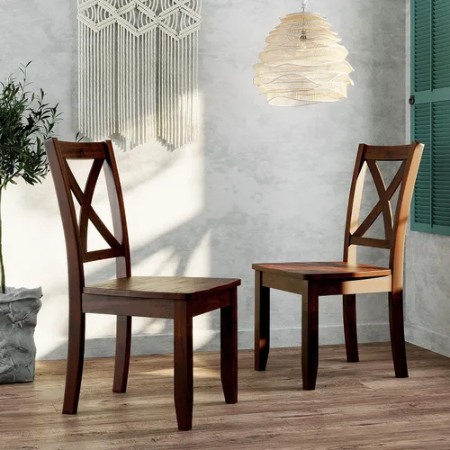 Vista 5 de Harper & Bright Designs - Juego de mesa de comedor, juego de comedor de madera de 3 piezas con mesa de hojas caídas y 2 sillas de comedor