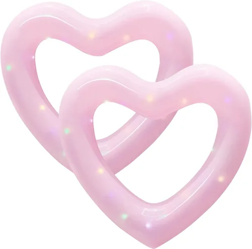 Vista 7 de Flotador inflable de corazón para piscina, anillos de natación de amor dulce flotante, tubo para verano, diversión en el agua, juguetes de fiesta