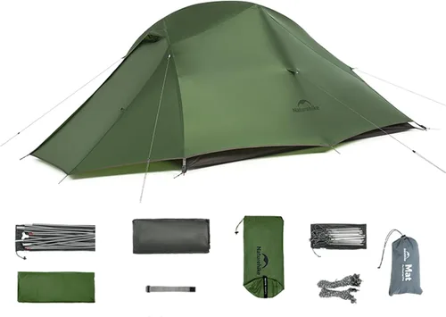 Vista 7 de Naturehike Cloud up Pro - Tienda de campaña ultraligera para 1/2/3 personas, tienda de campaña para mochileros de 3 estaciones, impermeable para un