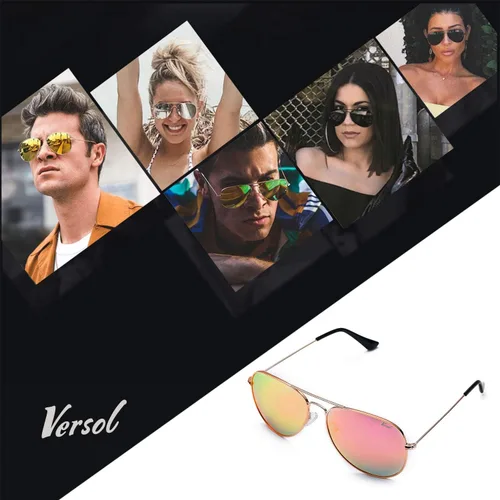 Vista 6 de Versol Aviador para hombres y mujeres con protección UV400, lentes de sol polarizados ligeros de aviador