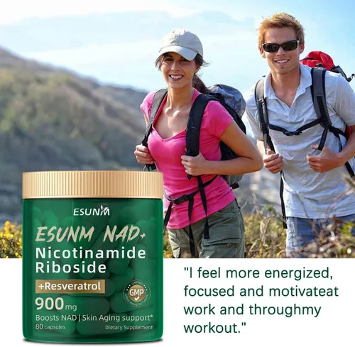 Vista 7 de ESUNM Suplemento liposomal NAD+ con resveratrol, suplemento NMN NAD Resveratrol apoya la salud celular, resistencia y envejecimiento saludable