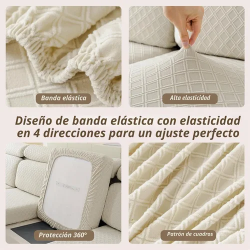 Vista 4 de Fundas de cojín para sofá seccional, fundas elásticas para sofá modular en forma de L, funda de cojín lavable, fundas de asiento suaves