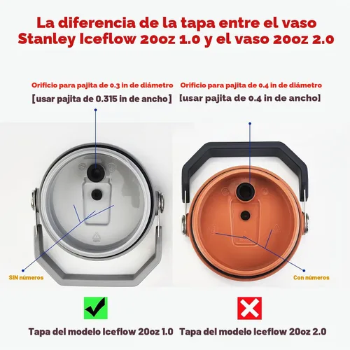 Vista 2 de ALINK - Paquete de 6 popotes de acero inoxidable compatibles con el vaso Stanley Iceflow de 20 onzas con tapa abatible, popotes metálicos