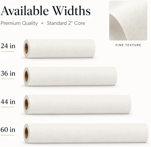 Vista 2 de Rollo de Lienzo Mate de Algodón Premium, Secado Rápido, Compatible con Impresoras de Inyección de Tinta de Formato Ancho, Perfecto para Bellas