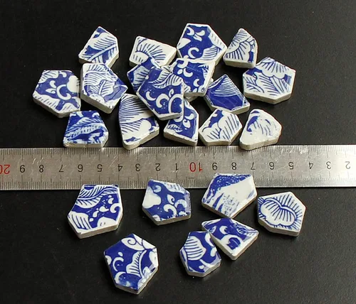 Vista 12 de Azulejos de mosaico de 7.05 oz, paquete de azulejos de mosaico de cerámica para decoración del hogar, manualidades, platos, marcos de fotos