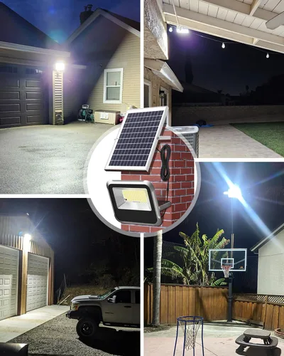 Vista 7 de Engrepo Luz Solar al Aire Libre, Luces Solares Alimentadas por Energía Solar de 10000mAh Luz de Seguridad de Inundación al Exterior 3000LM IP65