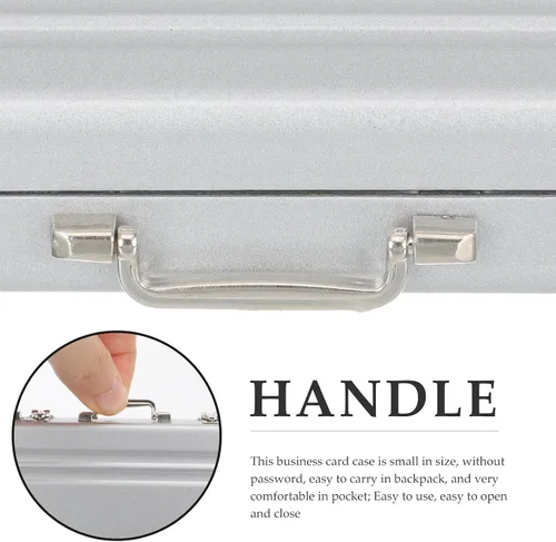 Vista 5 de Garneck Estuche para tarjetas de visita: mini maletín portátil de aluminio para tarjetas de crédito, caja de almacenamiento para hombres y mujeres