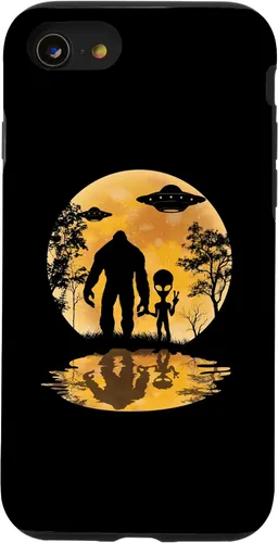 Vista 18 de Funda para iPhone 16 Alien Bigfoot Moon Sasquatch UFO Extraterrestre Hombres Mujeres