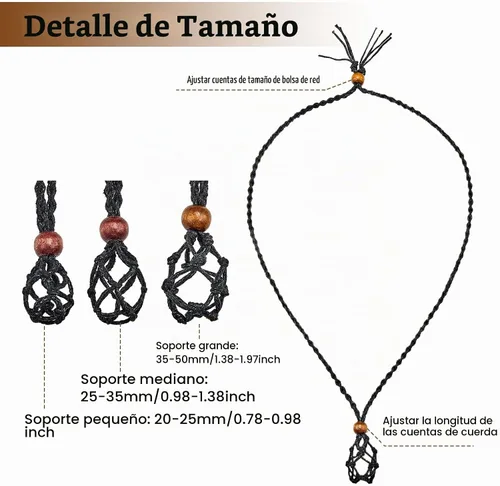 Vista 2 de Hicarer 6 piezas de cordón para collar D20, soporte de piedra vacía, soporte para collar vacío de cuarzo, cordón de piedra de cristal de cuarzo, 3