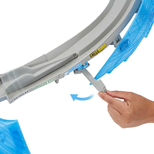 Vista 3 de Mattel Disney Pixar Cars Ultimate Florida Speedway Track Set con auto Lightning McQueen y refuerzo motorizado, 5 pies de largo, regalo de juguete