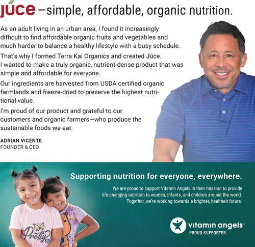 Vista 9 de Terra Kai Organics Juce Formula, Superfruta orgánica - Sin gluten/gelatina, sin soja y vegana- Cápsulas de superalimentos Rojos- 23 frutas