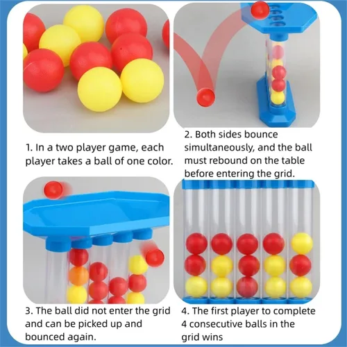 Vista 4 de Juego de pelota de rebote, juegos de fiesta familiar para adultos, saltando, conecta las bolas del mismo color seguido, juegos de mesa de mesa