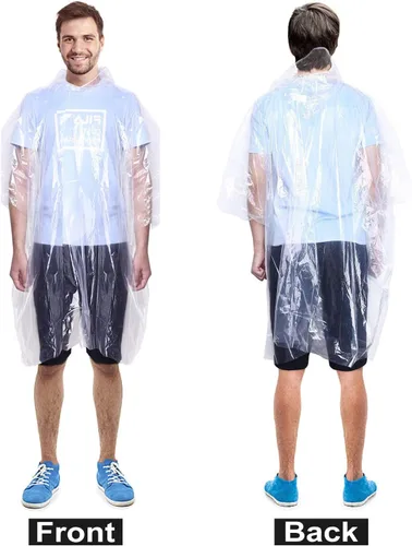 Vista 4 de INNOCHEER - Ponchos de lluvia para la familia, paquete de 12, impermeable desechable de emergencia para niños y adultos, camping, senderismo al aire