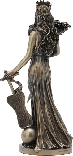 Vista 5 de Diseño Veronese Estatua de Tyche de 28,6 cm de la diosa griega de la fortuna y la prosperidad, resina de bronce fundido en frío, decoración