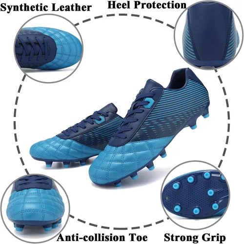 Vista 4 de ASOCO DREAM Soccer Shoes Men's Firm Ground Soccer Cleats Outdoor Indoor Athletic Football Shoes Professional Futsal Training Sneakers