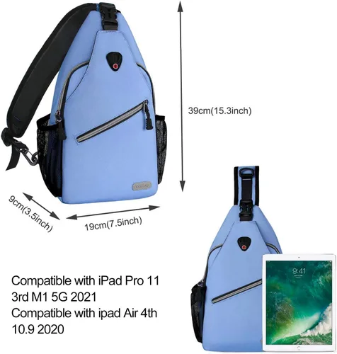 Vista 4 de Mosiso - Mochila bandolera multiusos, para viajes, senderismo, etc. Sling Backpack for Casual Travel Hiking