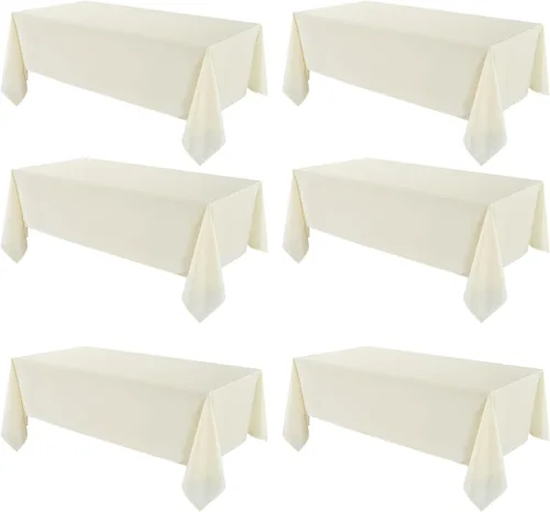Vista 13 de VidaFete - 1 paquete de mantel cuadrado de 52 x 52 pulgadas, manteles resistentes a las manchas y arrugas, de poliéster, para mesa de comedor