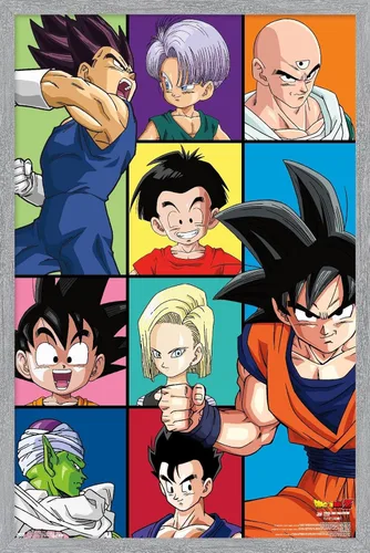 Vista 16 de Trends International Dragon Ball Z - Póster de pared con cuadrícula, 22.375 x 34 pulgadas, versión enmarcada de madera de granero