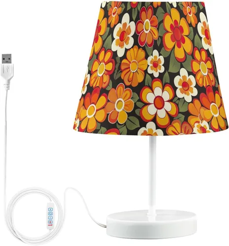 Vista 11 de ODAWA Desk Lamp Dimmable Vintage Seashell Blue Bedroom Lamps with USB Ports Table Lamps for Bedroom
