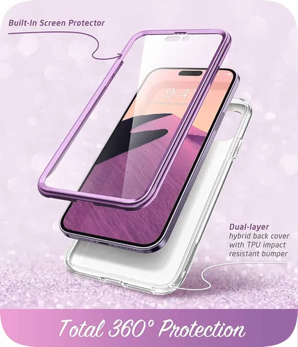 Vista 3 de i-Blason Cosmo Series - Funda para iPhone 14 Pro de 6.1 pulgadas (versión 2022), funda protectora delgada de cuerpo completo con protector