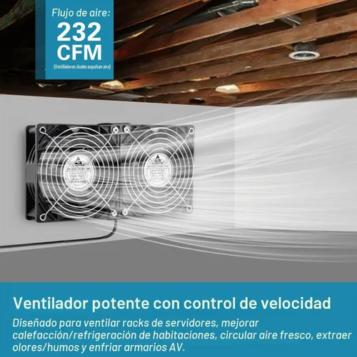 Vista 2 de GDSTIME 2 ventiladores de computadora de 4.724 in con control de velocidad