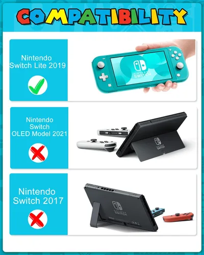 Vista 2 de Gurgitat 7in1 Cool Ship Switch Lite Case for Nintendo Switch Lite Carrying Cases Boy Teens Protective Cover Dockable Skin+Thumb Grips+Game