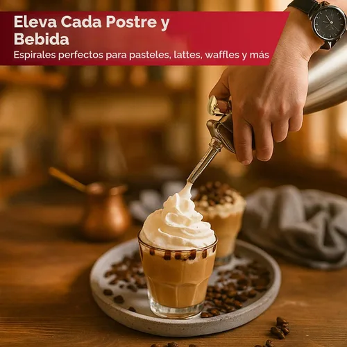 Vista 7 de Chef Master Dispensador de crema batida con 3 boquillas y cepillo de limpieza 1 pinta