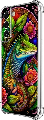 Vista 43 de Funda para Galaxy S21 FE 5G, protección contra caídas de flores de mariposa azul, a prueba de golpes, carcasa protectora de cuerpo completo Mariposa