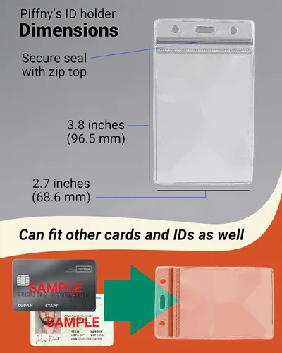 Vista 5 de Soporte de identificación transparente para cordón, soporte para tarjetas de identificación impermeable