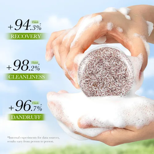 Vista 6 de Moily Barra de champú de oisturización, a base de plantas para hidratación y limpieza del cabello seco, carbón de bambú, talla única
