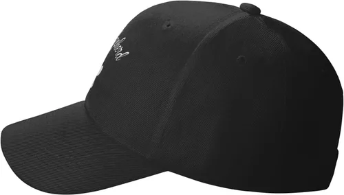 Vista 4 de Gorro de pastor alemán con pico de pata de mamá, ajustable, color sólido, curvado, unisex, negro