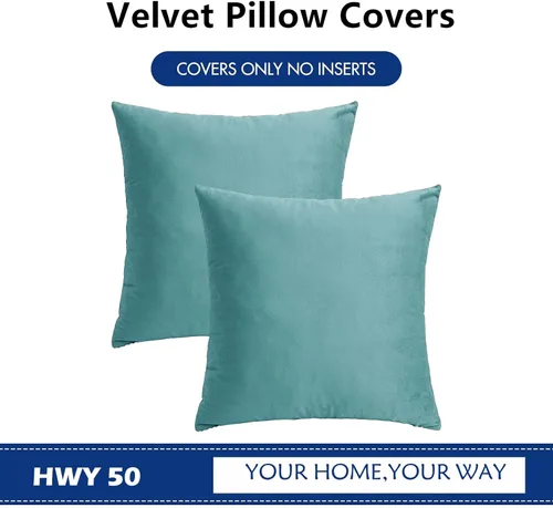 Vista 61 de HWY 50 fundas de almohada decorativas de terciopelo sólido para sofá, sala de estar., Terciopelo, gris, 20x20 pulgadas