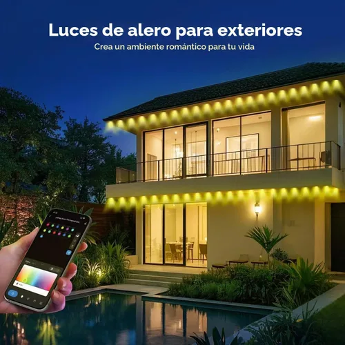 Vista 6 de Luces permanentes para exteriores Pro, luces LED RGB de 50 pies, IP67 impermeables con aplicación inteligente y control remoto, para Navidad