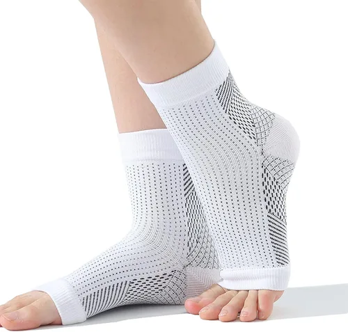 Vista 6 de Calcetines de neuropatía para mujeres y hombres, calcetines calmantes, tobillera, alivio de la fascitis plantar