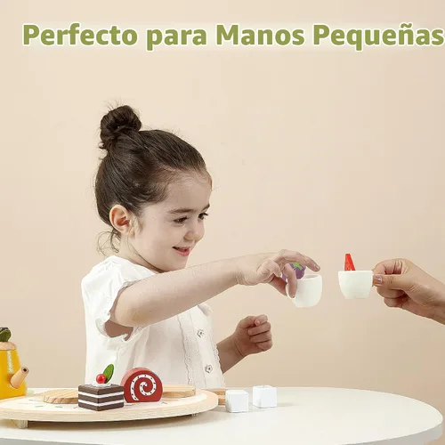 Vista 6 de PairPear Juego de té para niños pequeños de 3 a 5 años, juego de té
