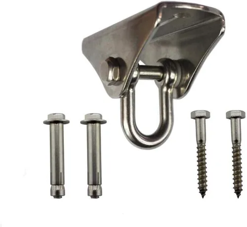 Vista 6 de Ganchos de columpio de acero inoxidable de capacidad de 1000 libras, ganchos de columpio resistentes para techo de hormigón de madera para columpios