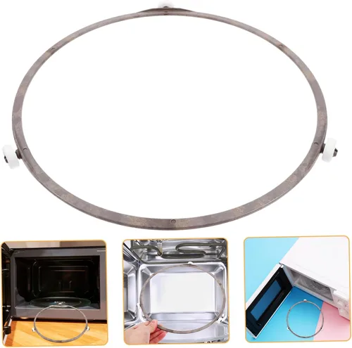 Vista 2 de Soporte para plato giratorio de microondas, rodillos de placa giratoria de vidrio, compatible con la mayoría de microondas, soporte de plástico