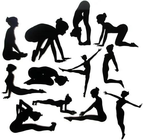Vista 4 de The Geeky Days Yoga Poses DIY Reloj de pared gigante Encuentra tu equilibrio Arte de pared de meditación Decoración del hogar Reloj de pared grande