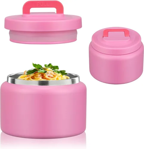 Vista 14 de JXXM Tarro térmico de 8 onzas para alimentos fríos y calientes para niños, recipientes aislados para el almuerzo, tarro de comida caliente, a prueba