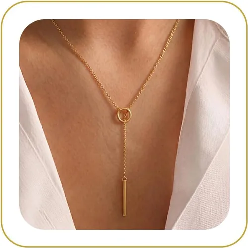Vista 16 de Tewiky Layered Necklaces for Women Non Tarnish- Chunky 14k Gold Plated Herringbone/Snake/Rope/Box/Cuban Link Chain for Women Waterproof Layering