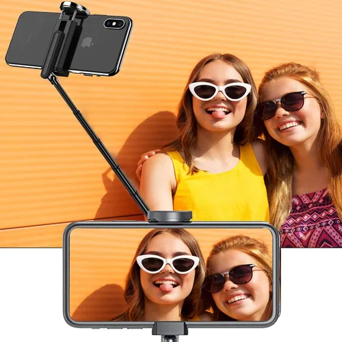 Vista 9 de Trípode selfie stick con control remoto de aleación de aluminio para teléfono, control remoto Bluetooth y soporte de rotación de 270° compatible
