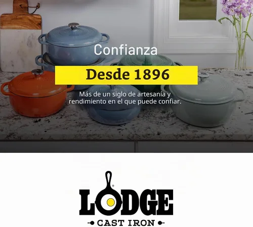 Vista 7 de Lodge - Horno holandés de hierro fundido esmaltado, 7.5 cuartos de galón, albaricoque