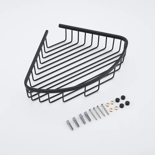 Vista 7 de Estante esquinero para ducha de baño, diseño hueco en las esquinas, ultra resistente, de acero inoxidable, organizador de champú, estante