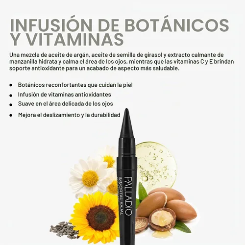 Vista 8 de Palladio Immortal Kajals - Delineador de ojos en crema duradera Power