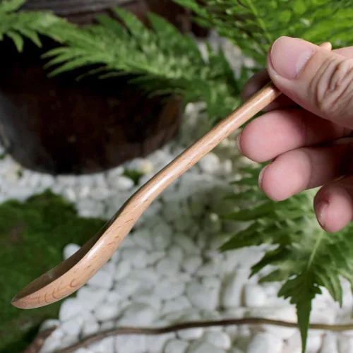 Vista 7 de Cuchara de café de madera de 6 pulgadas, cuchara de madera de haya natural, cuchara de postre para té de tarde, cuchara de té, agitadores de madera