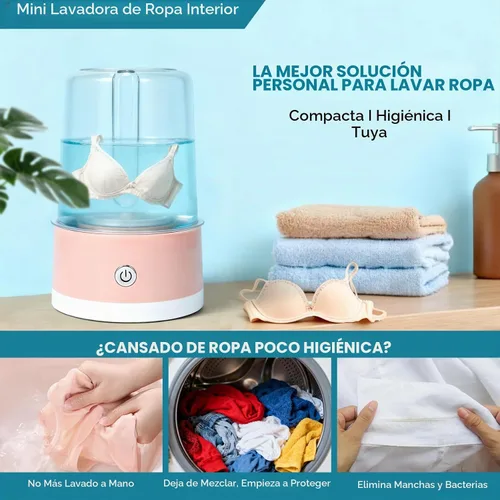 Vista 5 de Lavadora portátil mini para ropa interior y ropa de bebé, lavadora compacta y ligera para lavandería pequeña, apartamentos, dormitorios, hoteles