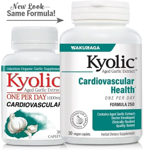 Vista 5 de Kyolic Fórmula 250 de extracto de ajo envejecido, salud cardiovascular*, una por día 30 cápsulas